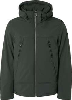 No Excess Jacket short fit hooded softshell s dark green Groen