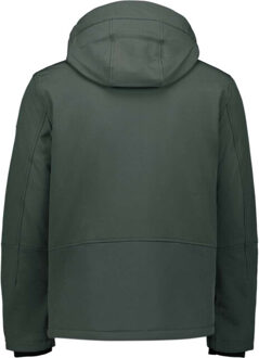 No Excess Jacket short fit hooded softshell s dark steel Groen - L
