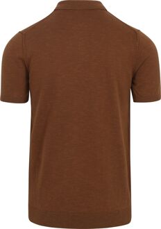 No Excess Knitted Poloshirt Bruin - L,XL,XXL