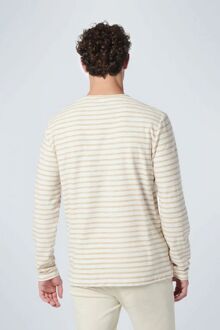 No Excess Longsleeve T-shirt Streep Beige - XXL