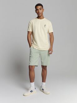 No Excess No-Excess T-Shirt Slub Placed Prints Ecru Off-White - L,XL,XXL