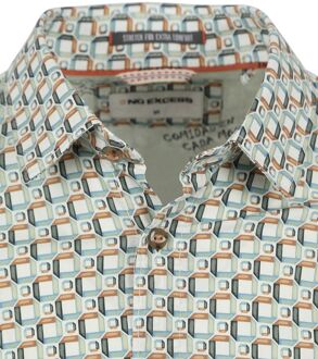 No Excess Overhemd Groen Multicolour Print