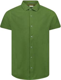 No Excess Overhemd korte mouw jersey jacquard green Groen - S