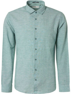 No Excess Overhemd lange mouw linnen pacific - maat XXXL Blauw