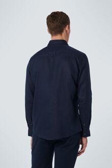 No Excess Overhemd Linnen Navy Donkerblauw - XXL