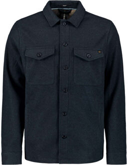 No Excess Overshirt button closure melange night - maat XXXL Blauw