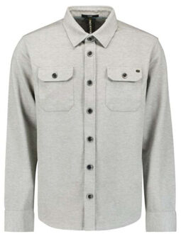 No Excess Overshirt button closure sweat grey melange - maat XXXL Grijs