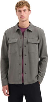 No Excess Overshirt button relief sweat dark clay Groen - XXL
