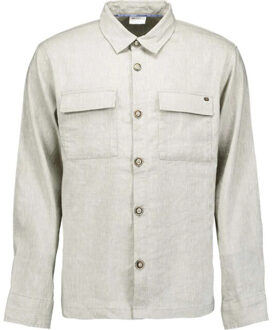 No Excess Overshirt full button 2-tone with l taupe Bruin - M