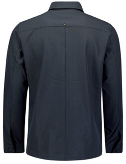 No Excess Overshirt full zipper stretch sedoc licht Blauw - XXXL