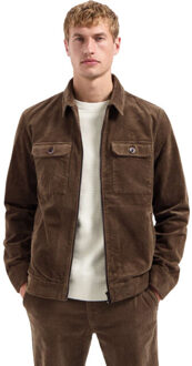 No Excess Overshirt zipper corduroy coord taupe Bruin - XXXL
