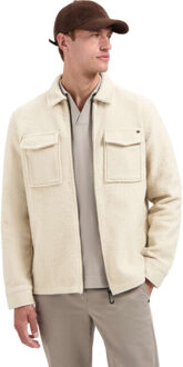 No Excess Overshirt zipper wool look kit Groen - XXL