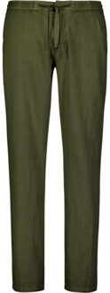 No Excess Pants with linen garment dyed dark moss Groen