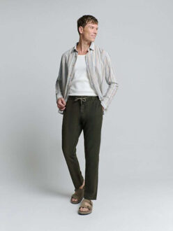 No Excess Pants with linen garment dyed motorblack - maat M Zwart