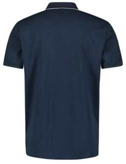 No Excess Polo liquid finished cotton deep blue Blauw