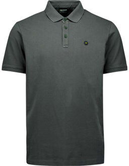 No Excess Polo pique garment dyed dark steel Groen - L
