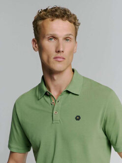 No Excess Polo pique garment dyed green Groen - L