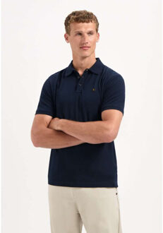 No Excess Polo pique garment dyed night Blauw - XXL