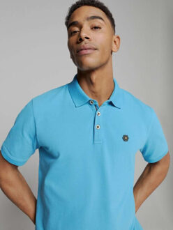 No Excess Polo pique garment dyed seablue - maat XL Veelkleurig