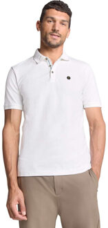 No Excess Polo pique garment dyed white - maat L Wit
