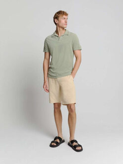 No Excess Polo revers solid terry knit smoke - maat L Ecru