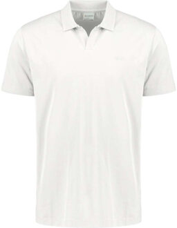 No Excess Polo v solid stretch white - maat L Wit