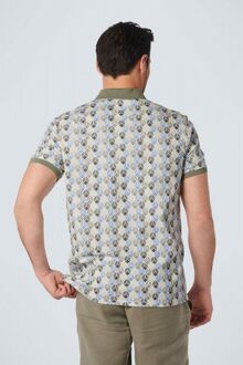 No Excess Poloshirt Print Blauw Groen Lichtblauw - XXL