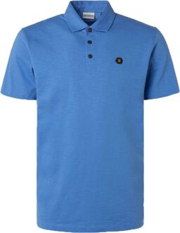 No Excess Poloshirt Slub Blauw - L,XXL