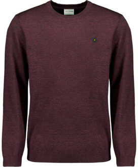 No Excess Pullover crewneck 2 coloured melang dark wine Rood