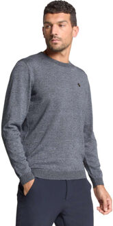 No Excess Pullover crewneck 2 coloured melang dusty blue Blauw - L