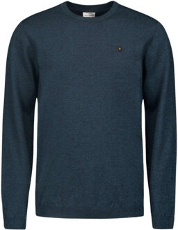 No Excess Pullover crewneck 2 coloured melang navy - maat XXXL Blauw