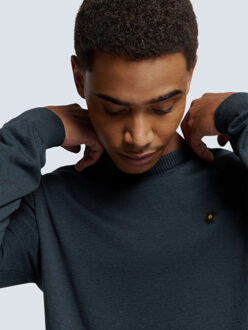 No Excess Pullover crewneck 2 coloured melang night Blauw - S