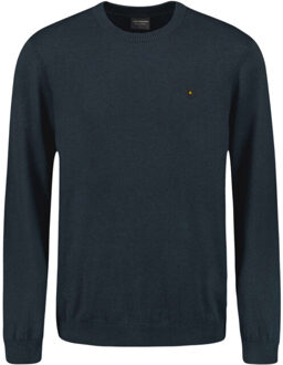 No Excess Pullover crewneck 2 coloured melang night Blauw