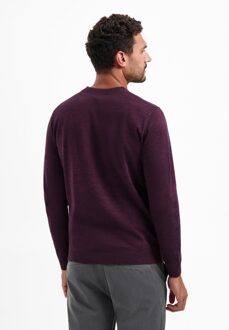 No Excess Pullover Crewneck 2 Coloured Melange Dark Wine  2XL Rood, Bordeaux