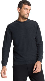No Excess Pullover crewneck garment dyed + st black Zwart