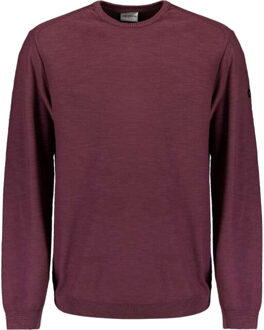 No Excess Pullover crewneck garment dyed + st dark wine Rood - M