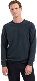 No Excess Pullover crewneck garment dyed + st night Blauw - XL