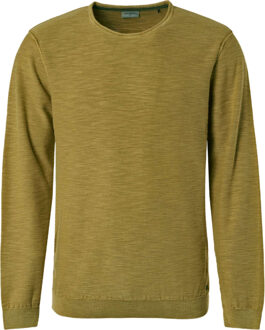 No Excess Pullover crewneck garment dyed + st olive Groen - L