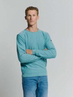 No Excess Pullover crewneck garment dyed + st seablue Veelkleurig - XL