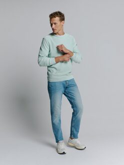 No Excess Pullover Crewneck Garment Dyed + Stone Washed Ice  2XL Blauw