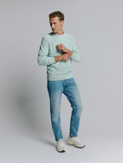 No Excess Pullover Crewneck Garment Dyed + Stone Washed Ice  M Blauw