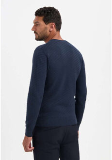 No Excess Pullover crewneck jacquard solid night Blauw - M