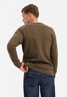 No Excess Pullover Crewneck Jacquard Solid Taupe 3XL Bruin