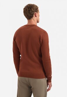 No Excess Pullover Crewneck Jacquard Solid Terra 2XL Oranje