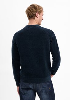 No Excess Pullover Crewneck Light Weight Chenille Night  M Navy