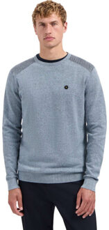 No Excess Pullover crewneck plated structure dusty blue Veelkleurig - L