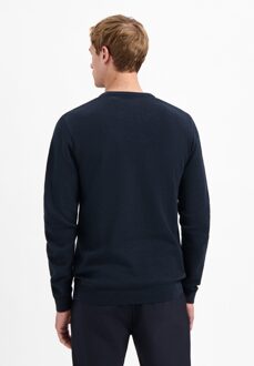 No Excess Pullover Crewneck Plated Structure Knit Night M Navy