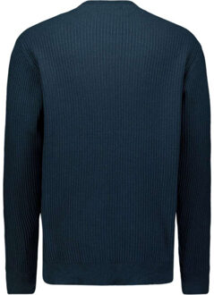 No Excess Pullover crewneck rib night Blauw - S
