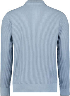 No Excess Pullover crewneck rib plated licht - maat L Blauw