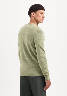 No Excess Pullover Crewneck Soft Wool Blend Light Moss  M Groen